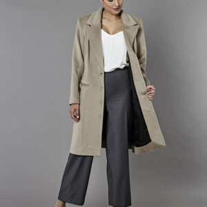 100% Cashmere coat with silk lining.