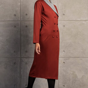 Rayon blend rust coloured dress.