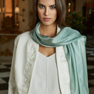 Mint green scarf made from 100% silk.