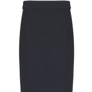Navy Wool Pencil Skirt