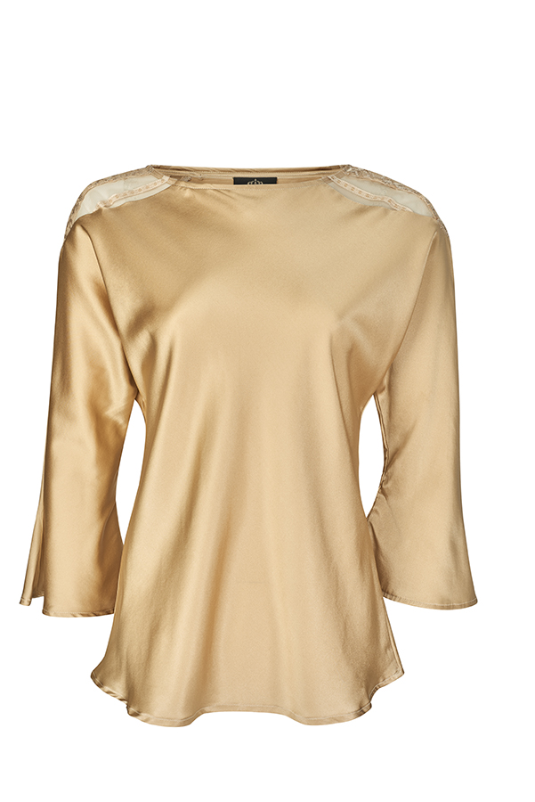 Gold Lace Insert Blouse 1 Gold Lace Insert Blouse