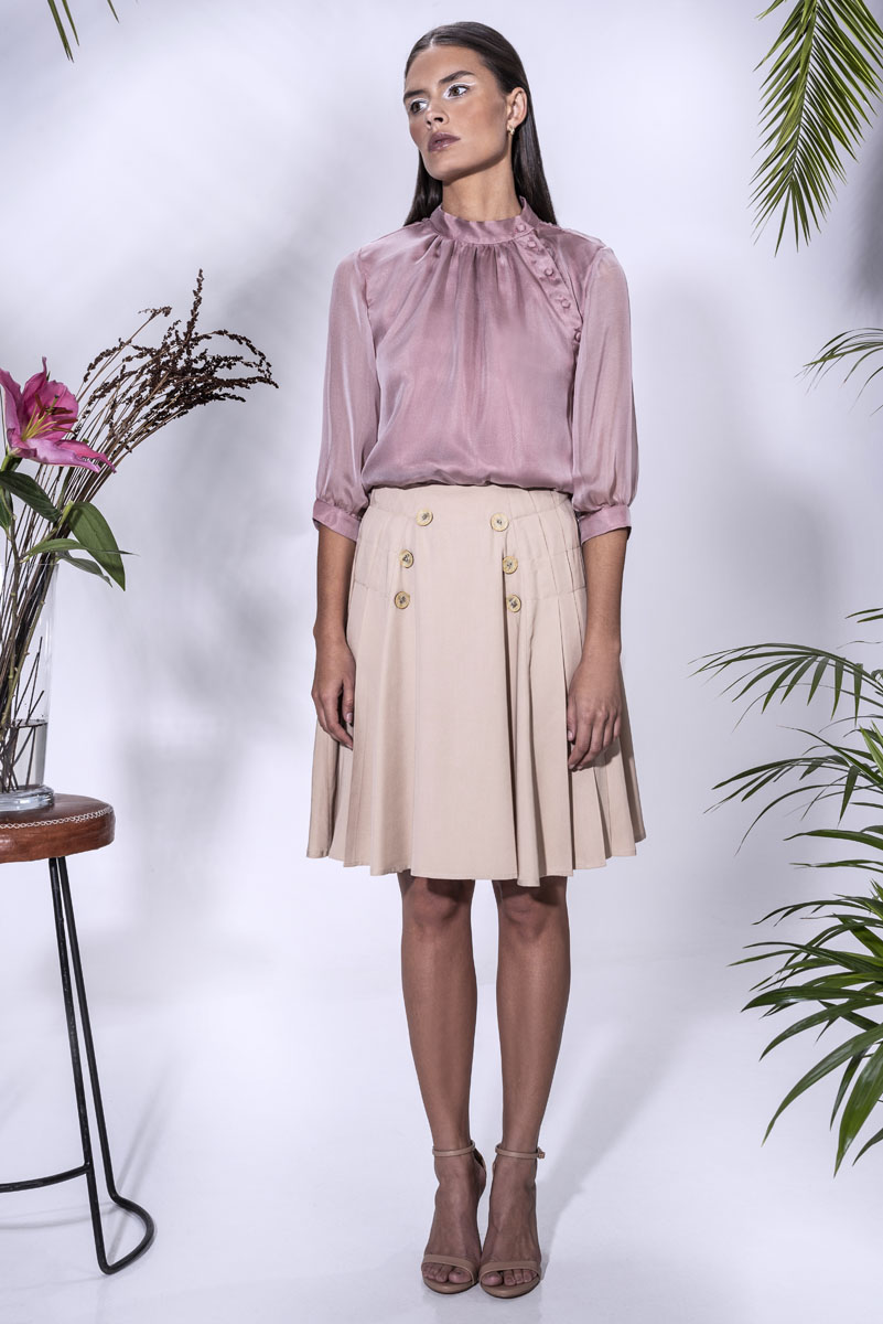 Isla blouse Isla Blouse with Pippa Skirt. Made from satined chiffon and crepe satin.