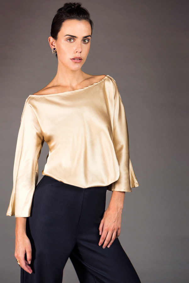 Gold Lace Insert Blouse Gold Lace Insert Blouse