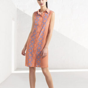 Spring/summer dress made from silk crepe de chine.