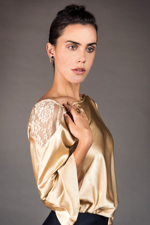 Gold Lace Insert Blouse 3 Gold Lace Insert Blouse