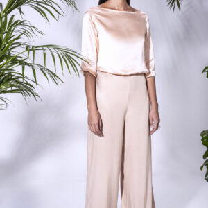 Jasmine Pants with Melia Blouse. Made from stretch Cupro