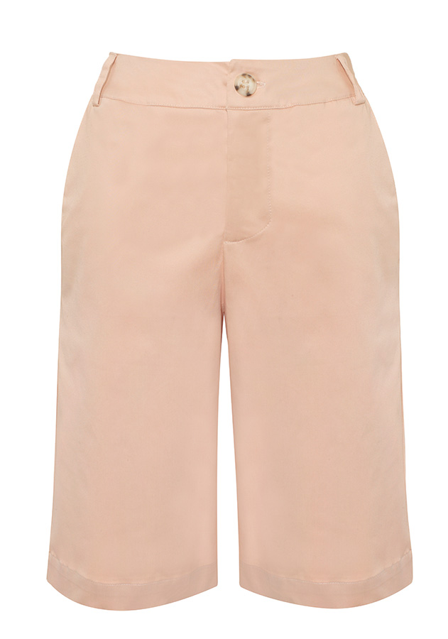 Tencel Shorts Nude Classic short wide leg pants.